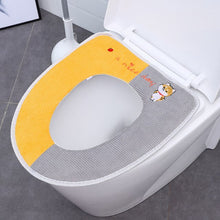 Load image into Gallery viewer, Universal Soft Heated Washable Toilet Seat Mat Set for Home Decor Closestool Mat Seat Case Warmer Toilet Lid Cover Accessories